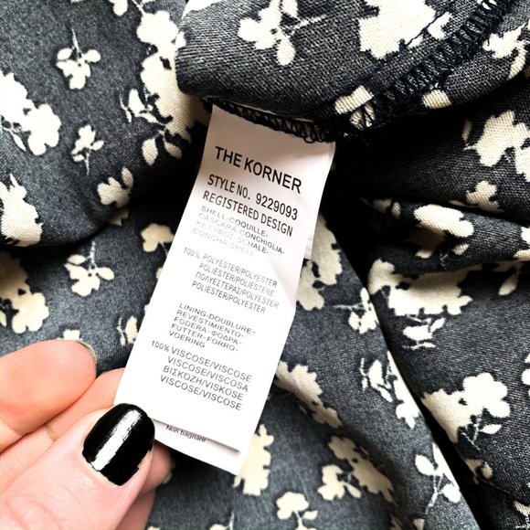 NWT the korner navy blossoms midi dress w/collar - Picture 5 of 6